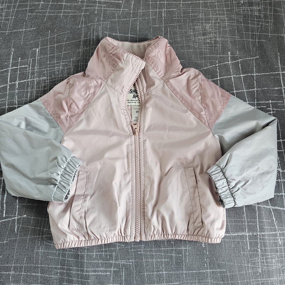 EUC OshKosh B'gosh Girls Fleece Lined Windbreaker Jacket, 3T